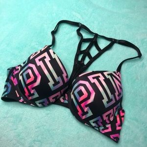 Pink push up bra